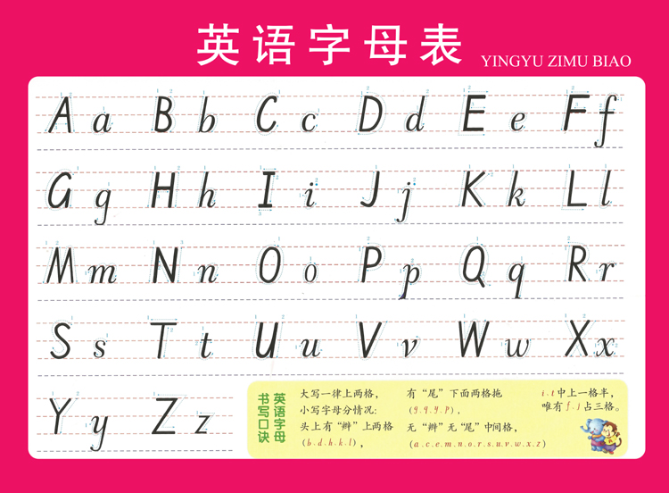 26个英文字母表